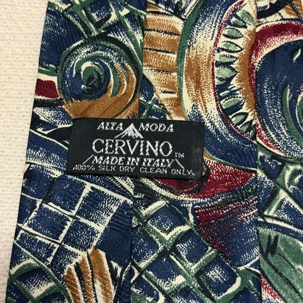 Alta‎ Moda Cervino Multicolor Abstract Men's Tie 100% Silk
